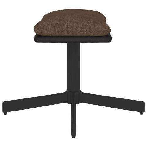 Fodskammel 60x60x36 cm stof og kunstlæder brun