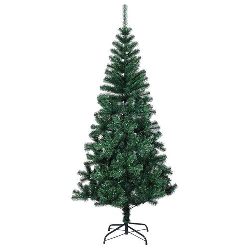Kunstigt juletræ med farverige grene 120 cm PVC grøn