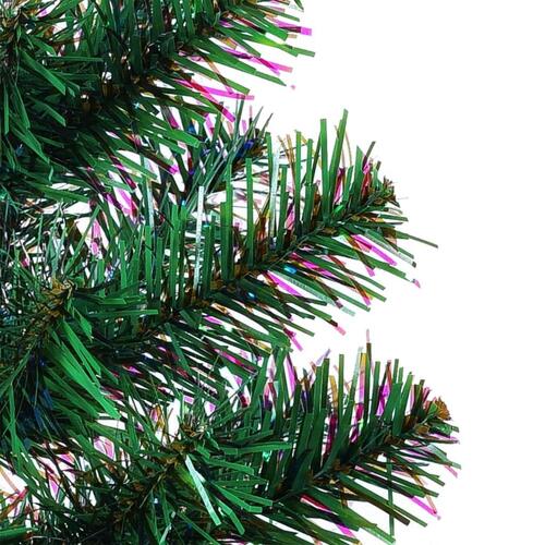 Kunstigt juletræ med farverige grene 120 cm PVC grøn