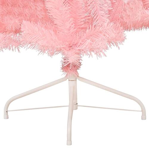 Kunstigt halvt juletræ med juletræsfod 150 cm PVC pink