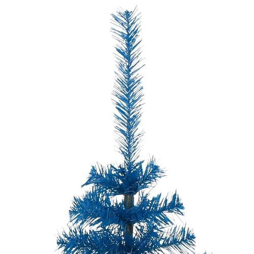 Kunstigt halvt juletræ med juletræsfod 150 cm PVC blå