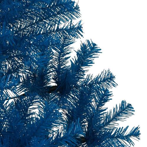 Kunstigt halvt juletræ med juletræsfod 150 cm PVC blå