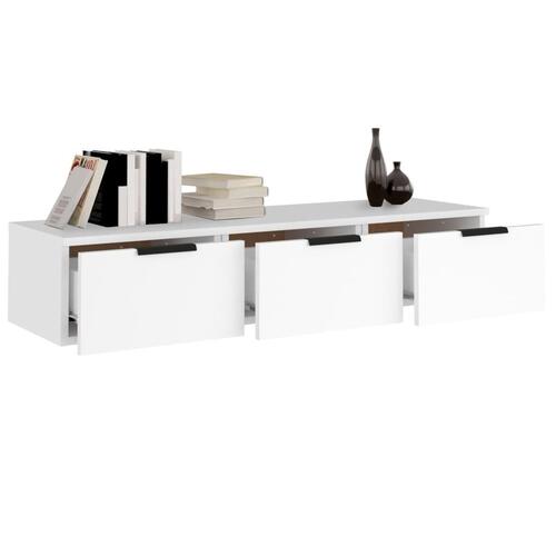 Vægskab 102x30x20 cm konstrueret træ hvid