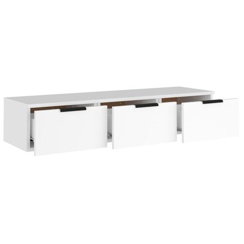 Vægskab 102x30x20 cm konstrueret træ hvid