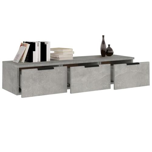 Vægskab 102x30x20 cm konstrueret træ betongrå