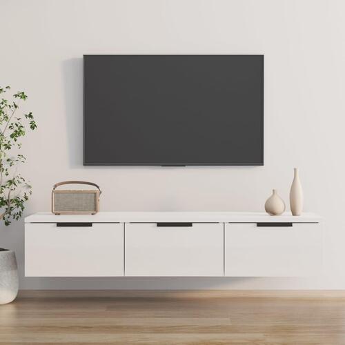 Vægskab 102x30x20 cm konstrueret træ hvid højglans