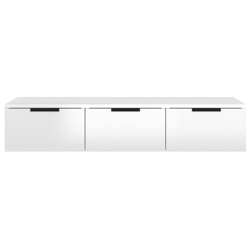 Vægskab 102x30x20 cm konstrueret træ hvid højglans