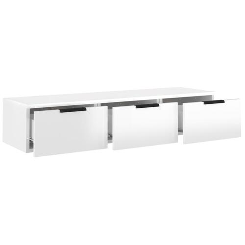 Vægskab 102x30x20 cm konstrueret træ hvid højglans