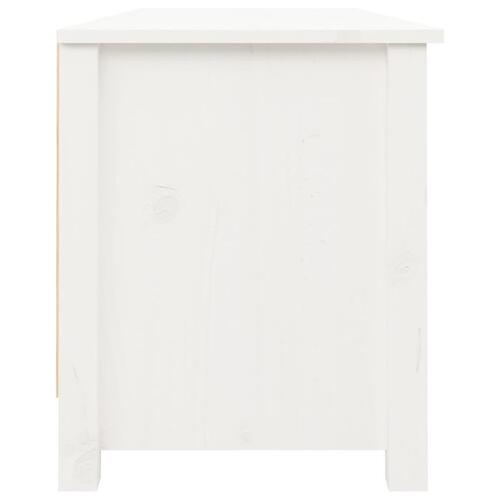 Skobænk 110x38x45,5 cm massivt fyrretræ hvid
