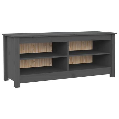 Skobænk 110x38x45,5 cm massivt fyrretræ grå
