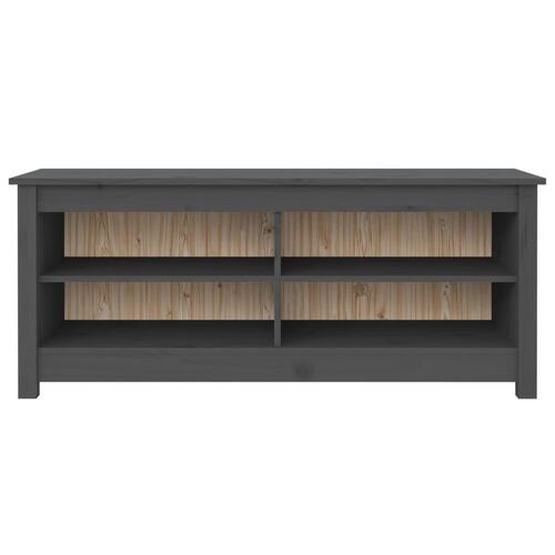 Skobænk 110x38x45,5 cm massivt fyrretræ grå