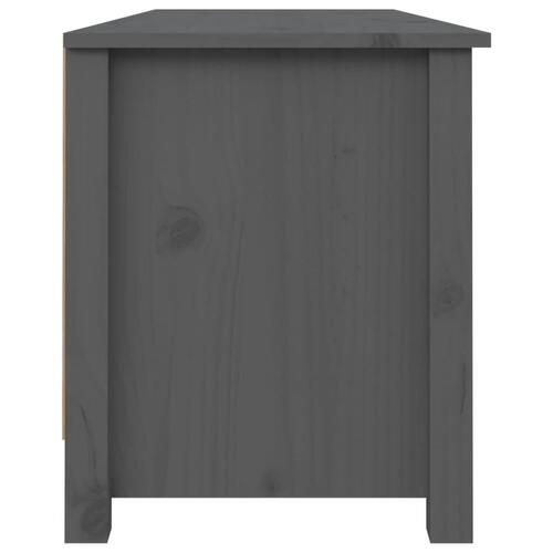 Skobænk 110x38x45,5 cm massivt fyrretræ grå