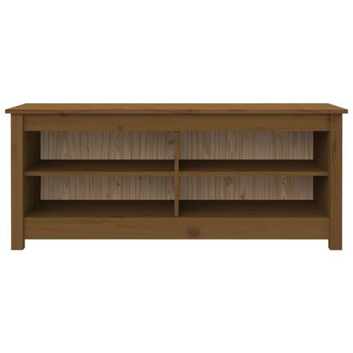 Skobænk 110x38x45,5 cm massivt fyrretræ gyldenbrun