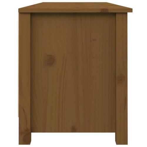 Skobænk 110x38x45,5 cm massivt fyrretræ gyldenbrun
