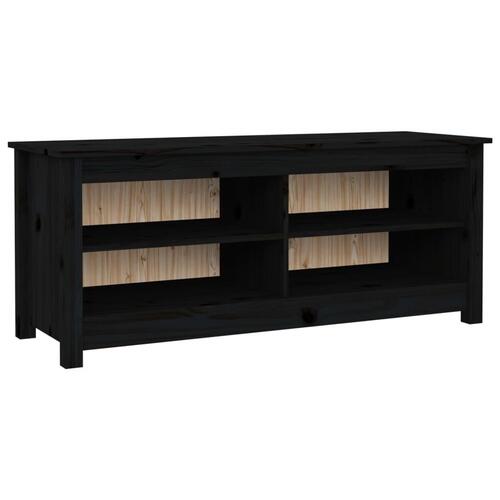 Skobænk 110x38x45,5 cm massivt fyrretræ sort