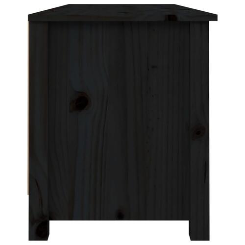 Skobænk 110x38x45,5 cm massivt fyrretræ sort