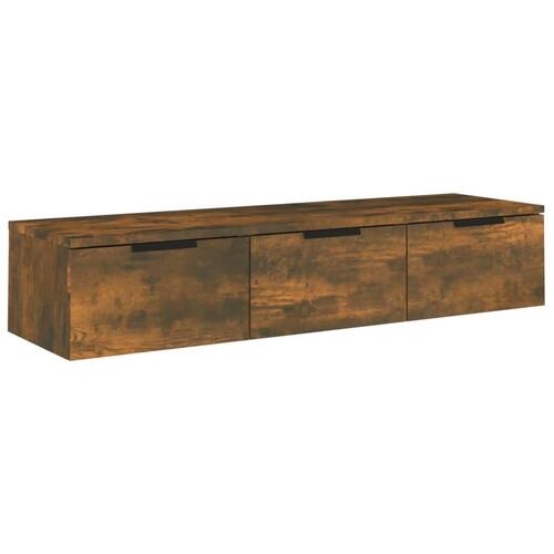 Vægskab 102x30x20 cm konstrueret træ røget egetræsfarve