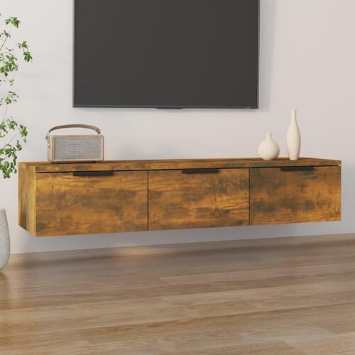 Vægskab 102x30x20 cm konstrueret træ røget egetræsfarve