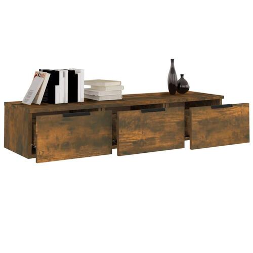 Vægskab 102x30x20 cm konstrueret træ røget egetræsfarve