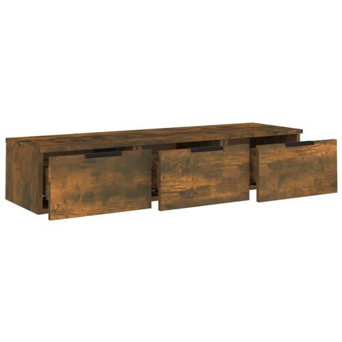 Vægskab 102x30x20 cm konstrueret træ røget egetræsfarve