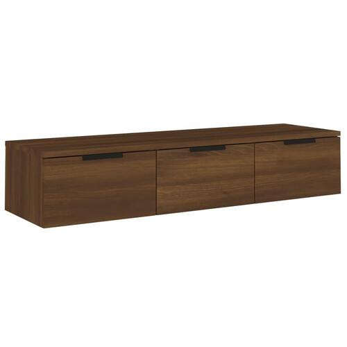 Vægskab 102x30x20 cm konstrueret træ brun egetræsfarve