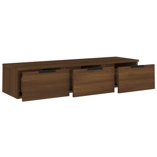 Vægskab 102x30x20 cm konstrueret træ brun egetræsfarve