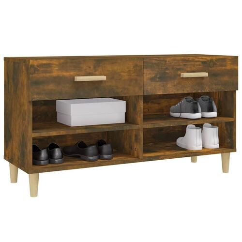 Skoreol 102x35x55 cm konstrueret træ røget egetræsfarve