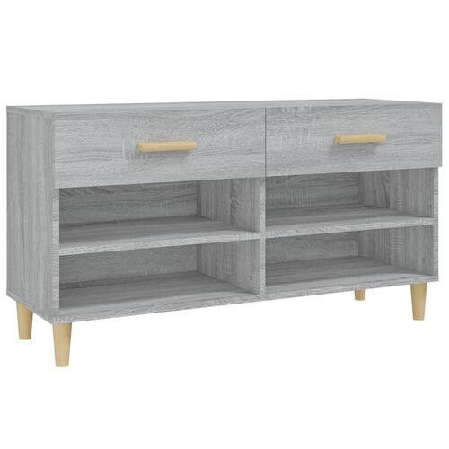 Skoskab 102x35x55 cm konstrueret træ grå sonoma-eg