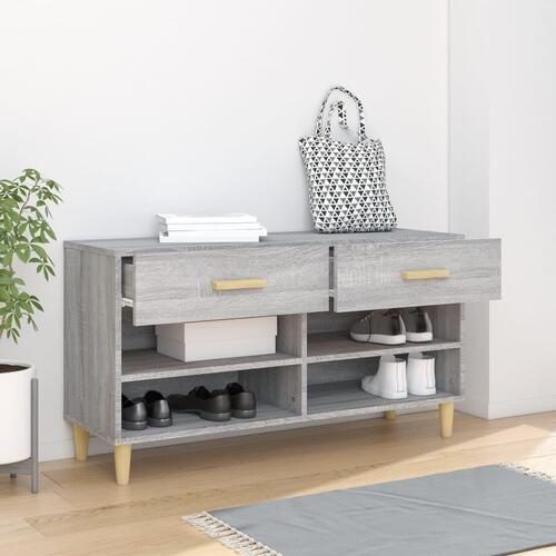 Skoskab 102x35x55 cm konstrueret træ grå sonoma-eg