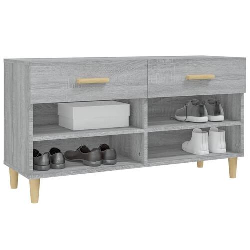 Skoskab 102x35x55 cm konstrueret træ grå sonoma-eg