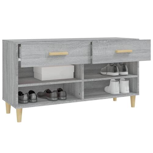 Skoskab 102x35x55 cm konstrueret træ grå sonoma-eg