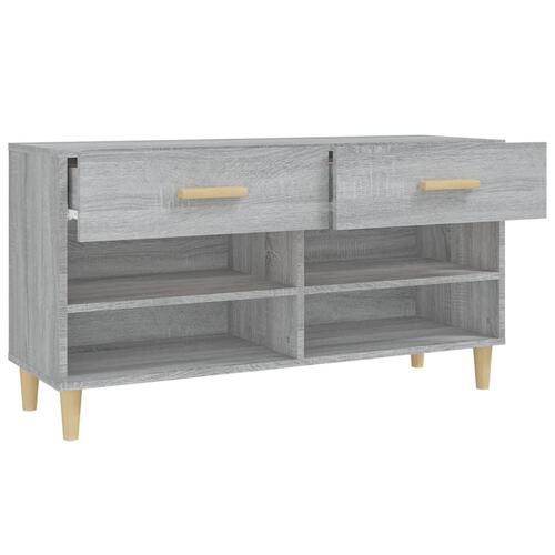 Skoskab 102x35x55 cm konstrueret træ grå sonoma-eg