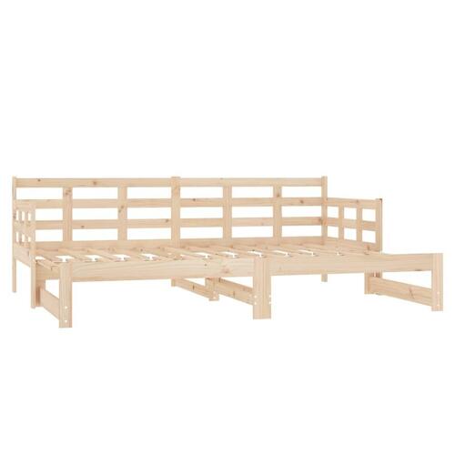 Daybed med udtræk 2x(80x200) cm massivt fyrretræ