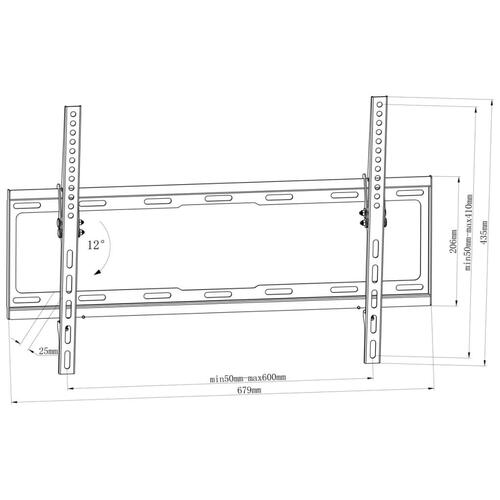 TV-beslag til skrå vægmontering 600 x 400 mm 32" - 70"