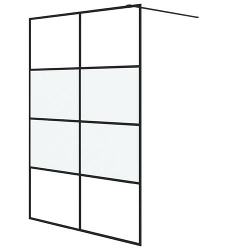 Brusevæg 140x195 cm halvmatteret sikkerhedsglas sort
