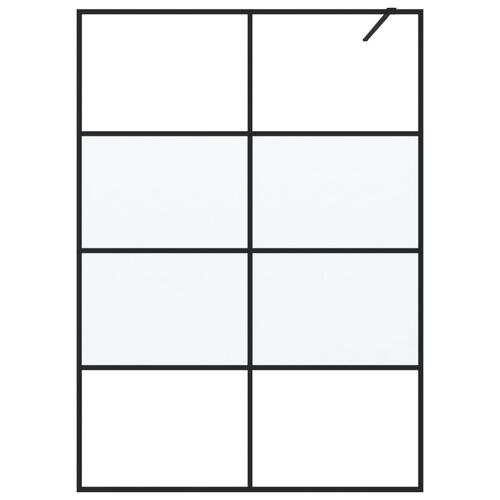 Brusevæg 140x195 cm halvmatteret sikkerhedsglas sort