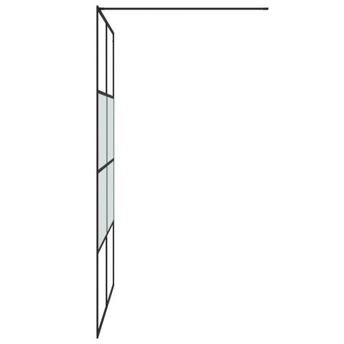Brusevæg 140x195 cm halvmatteret sikkerhedsglas sort