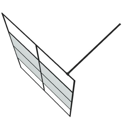 Brusevæg 140x195 cm halvmatteret sikkerhedsglas sort