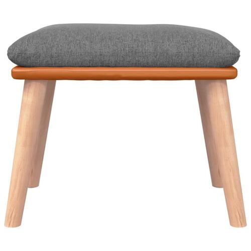 Fodskammel 45x29,5x35 cm stof og kunstlæder lysegrå