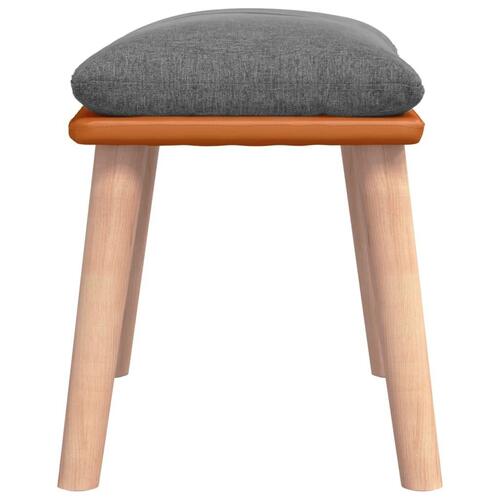 Fodskammel 45x29,5x35 cm stof og kunstlæder lysegrå