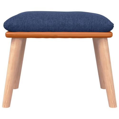 Fodskammel 45x29,5x35 cm stof og kunstlæder blå