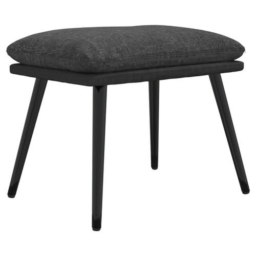 Fodskammel 45x29,5x35 cm stof og kunstlæder mørkegrå