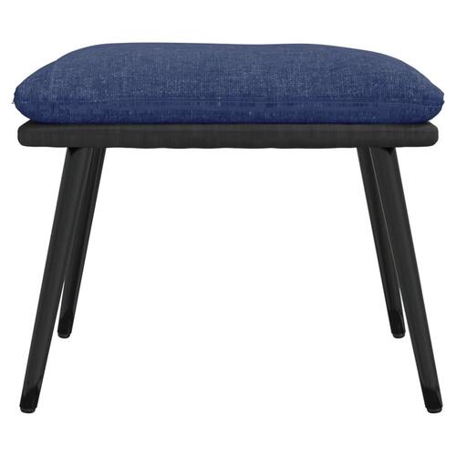 Fodskammel 45x29,5x35 cm stof og kunstlæder blå