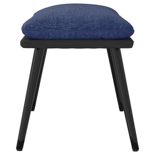Fodskammel 45x29,5x35 cm stof og kunstlæder blå