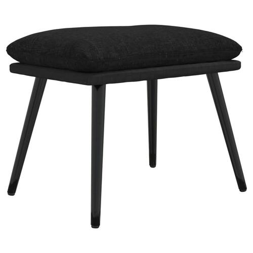 Fodskammel 45x29,5x35 cm stof og kunstlæder sort