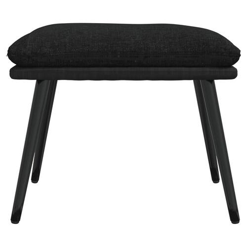 Fodskammel 45x29,5x35 cm stof og kunstlæder sort