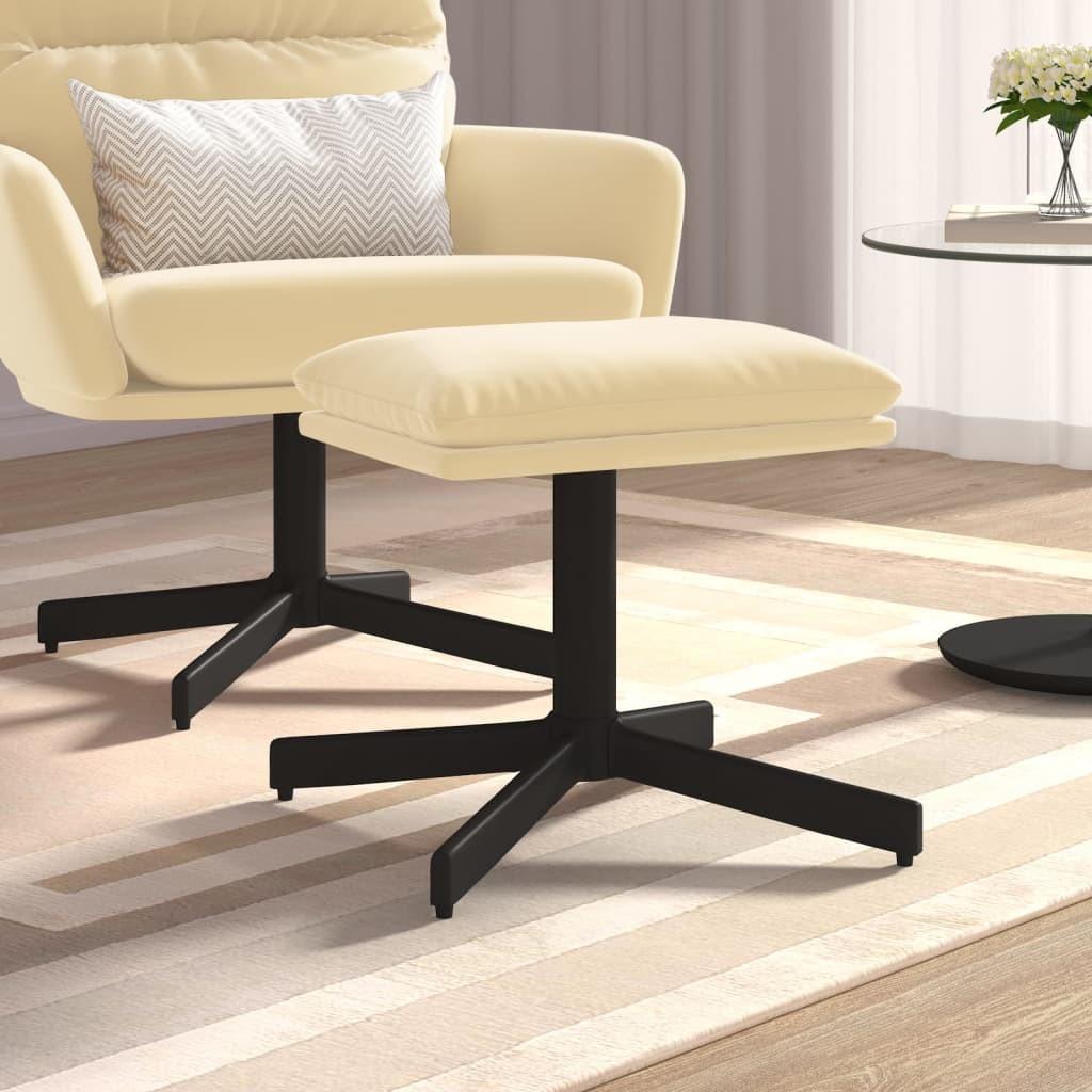 Fodskammel 60x60x36 cm fløjl cremefarvet