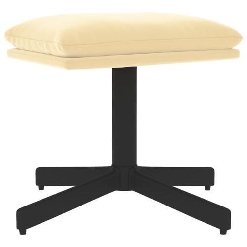 Fodskammel 60x60x36 cm fløjl cremefarvet