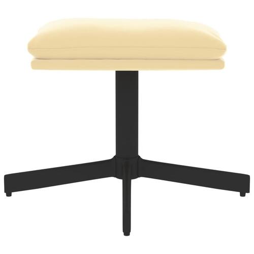 Fodskammel 60x60x36 cm fløjl cremefarvet