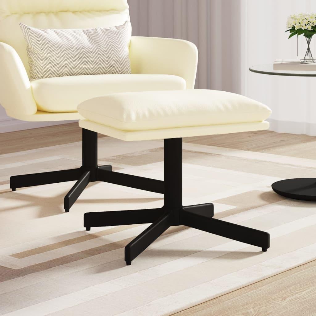 Fodskammel 60x60x36 cm kunstlæder cremefarvet